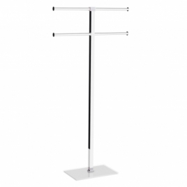 Rainbow Transparent White-Chrome Free Standing Towel Rack