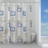 Cortina 180X200 Cm Peva Frame Azul-Gris
