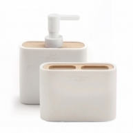 Ninfea Set 2 pcs. (Dispenser + Toothbrush Holder) Matte White
