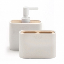 Ninfea Set 2 pcs. (Dispenser + Toothbrush Holder) Matte White