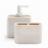 Ninfea Set 2 pcs. (Dispenser + Toothbrush Holder) Matte White
