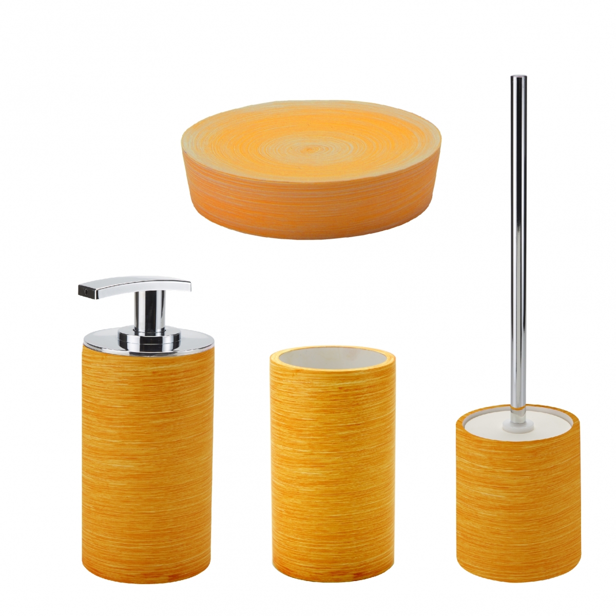 Comprar accesorios para baño Gedy - Sole Set 4 Pz. (Dosificador ,Portacepillos,Jabonera,Escobillero) Naranja