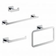Detail of the Atena Set 4 Pz. towel rack (Towel rack 35Cm, Towel holder, Hanger, Ring) Chrome