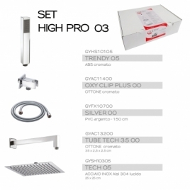 Set De Ducha High Pro 03 Cromo 5 Piezas