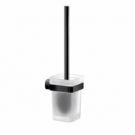 Detail of Stelvio Matte Black Wall Toilet Brush Holder