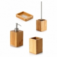 Fotografias de ambiente do Conjunto de 4 peças em bambu (Escova sanitária, Suporte de escova sanitária, Suporte de escova sanitá