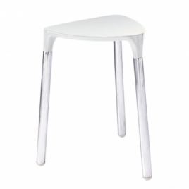 Yannis White-Chrome Stool