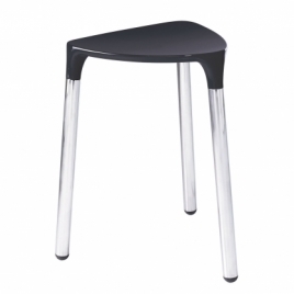 Tabouret Yannis Noir-Chrome