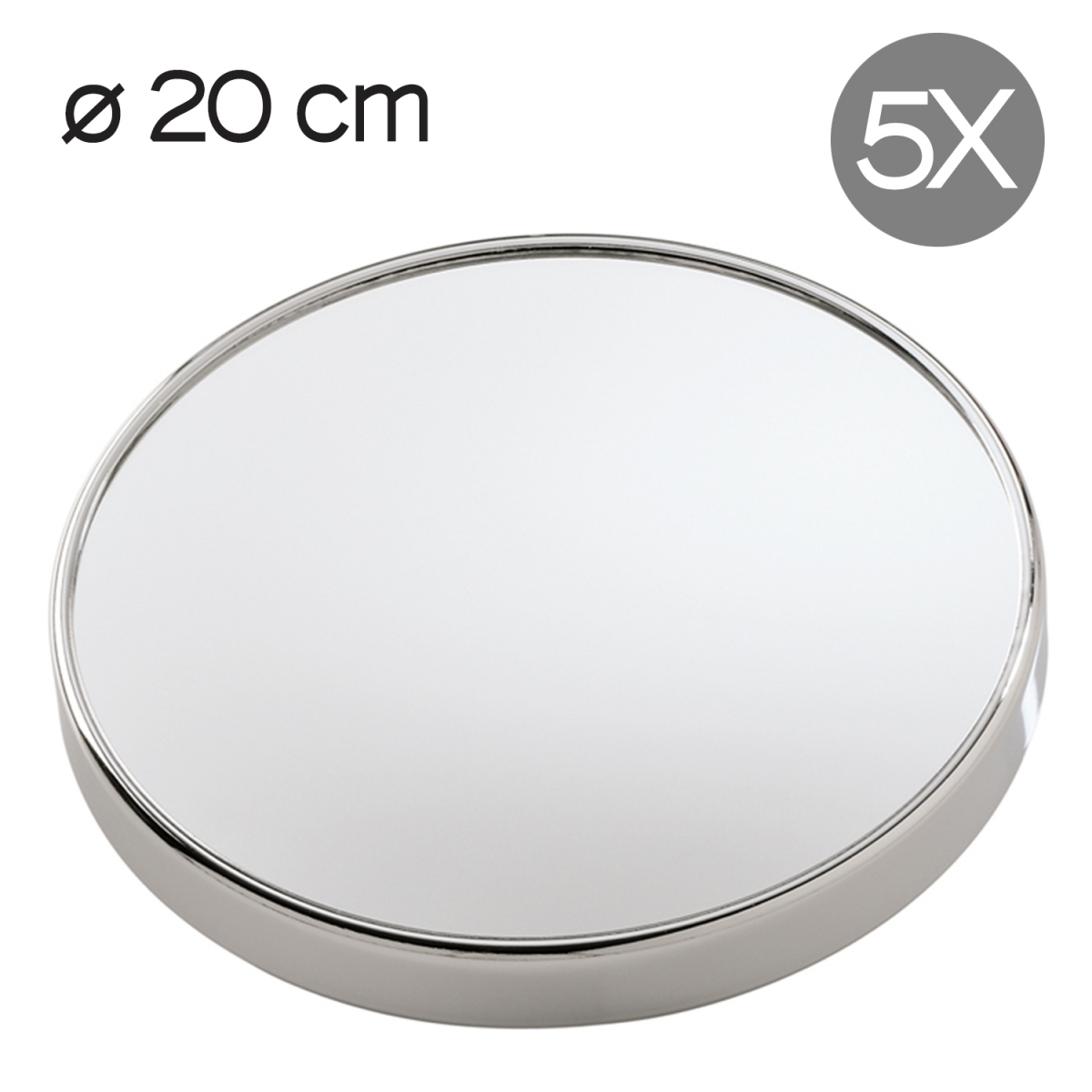 Detail of Magnifying Wall Mirror With Suction Cup Chrome Gedy