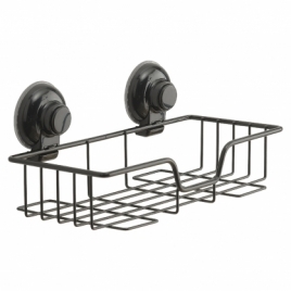 Rectangular Object Holder Hot Matte Black Suction Cup Gedy