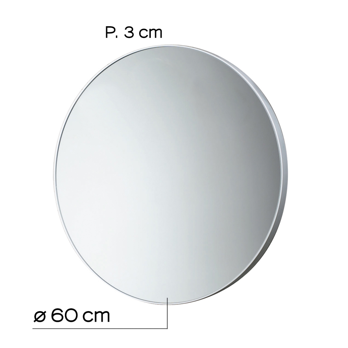 60 cm mirror with white frame