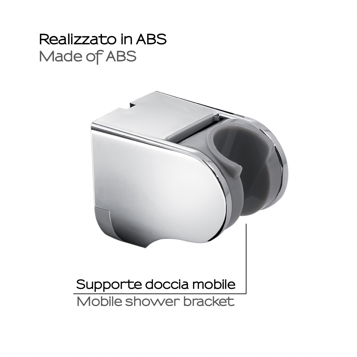 Support mobile pour poignée de douche Clip Plus 00 Chrome-Grey