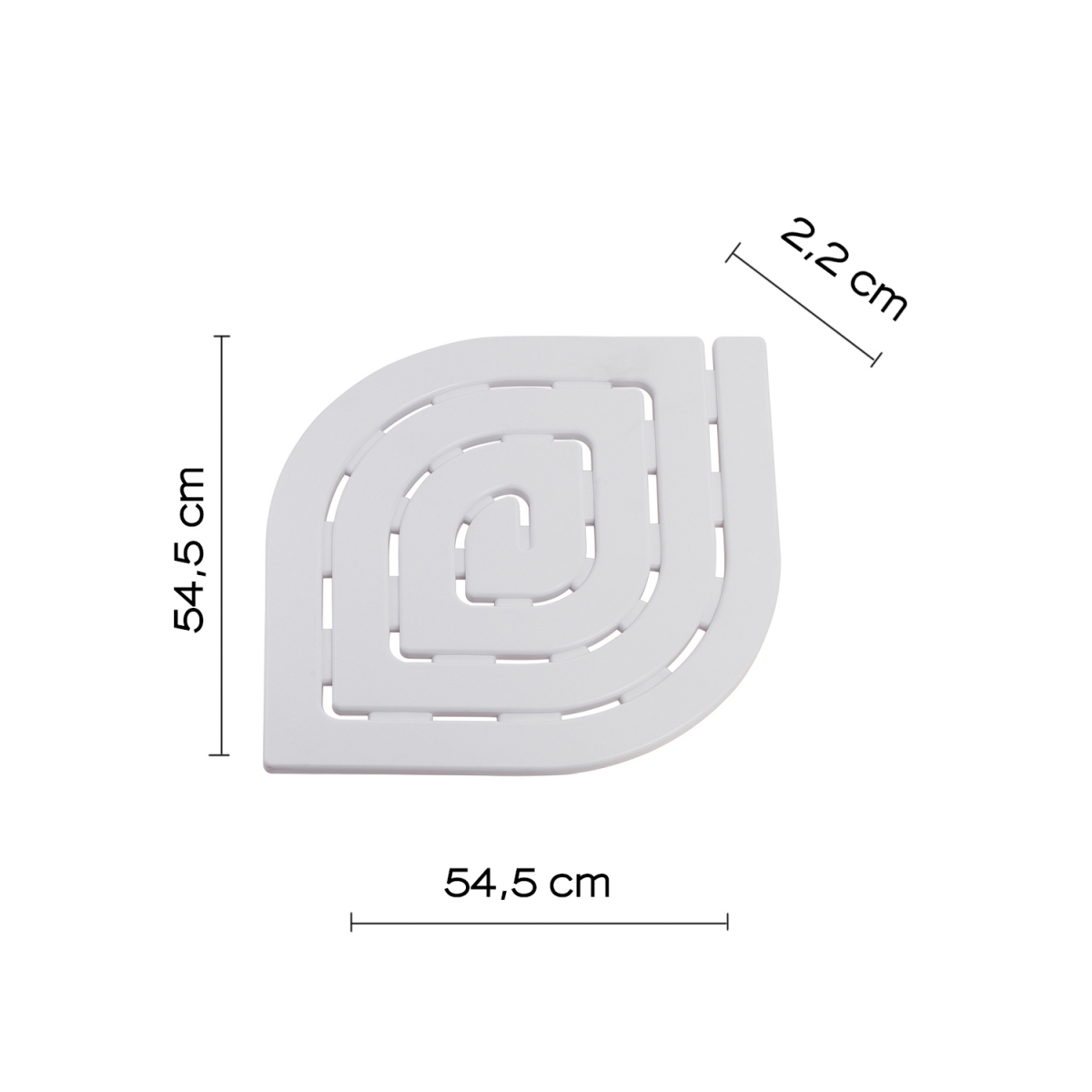 Plate-forme de douche 55X55 cm spirale blanc
