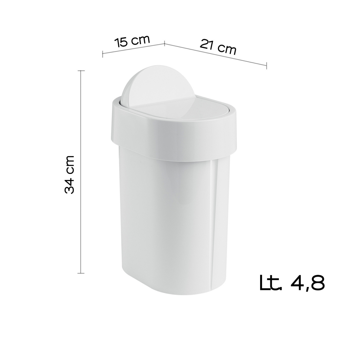 Ambient photos of Trash Can 4.8 Lt Junior White [50557]