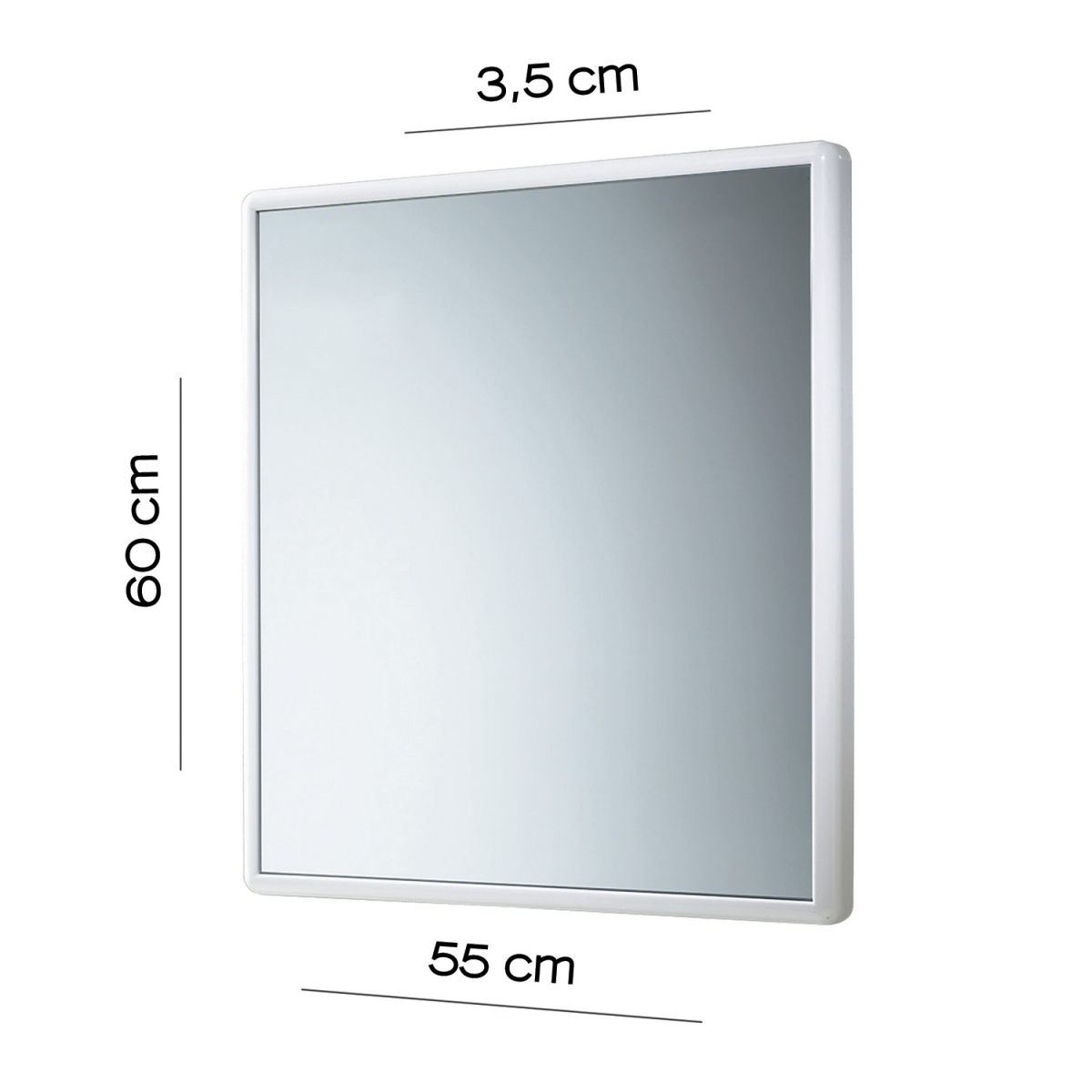 Photos de Miroir Junior 55X60 cm avec cadre blanc [50564]