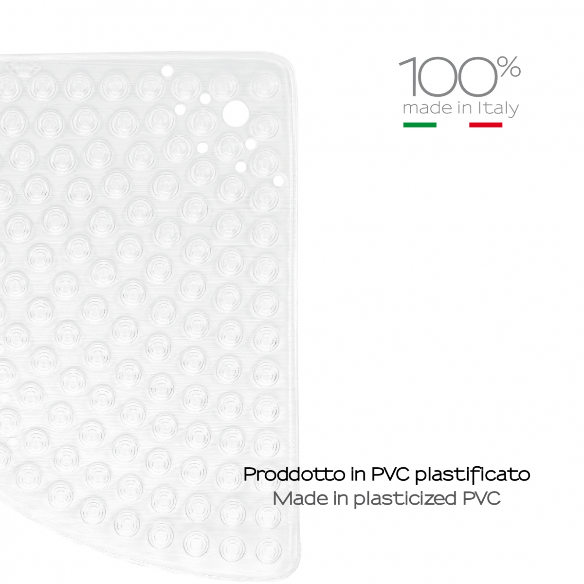 Non-slip Semicircular 60X60 Cm Transparent