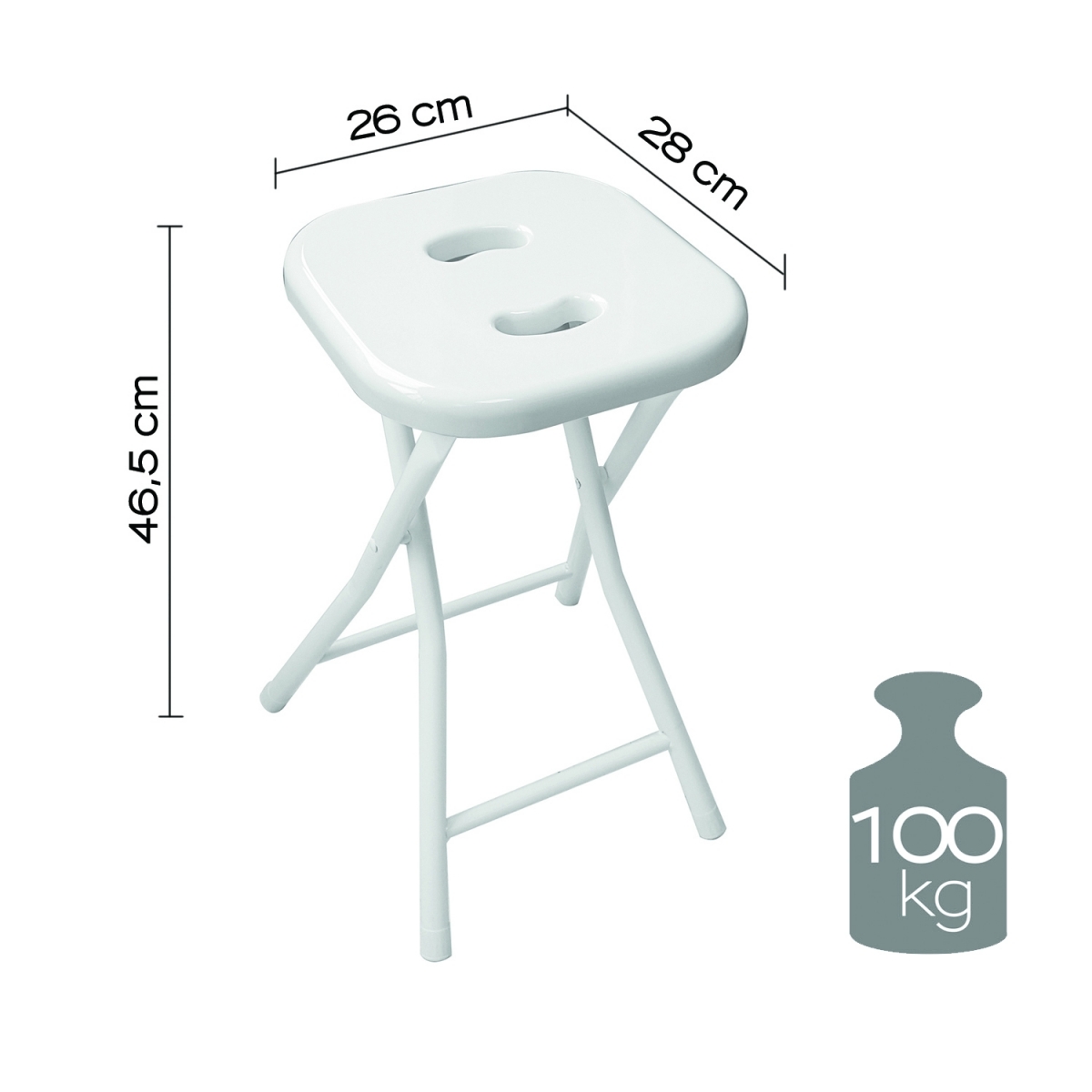 White Folding Stool