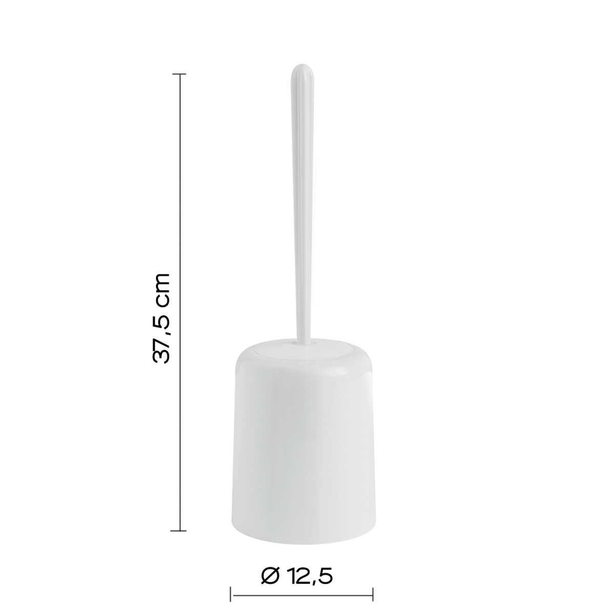 Ambient photos of Junior White Floor Toilet Brush Holder Gedy [50584]