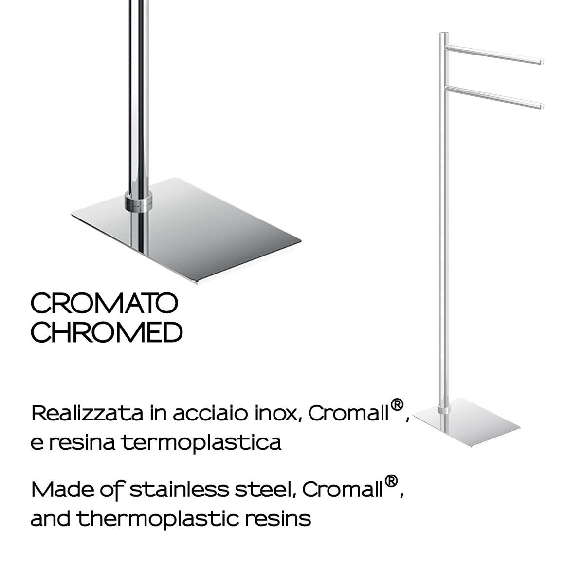 Trilly Chrome Standing Towel Rack