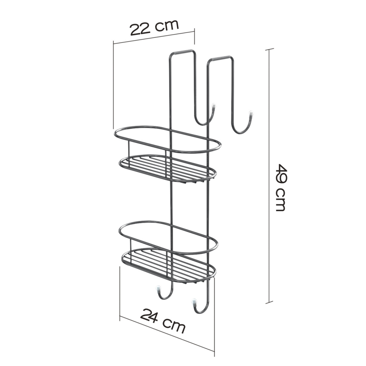 Suporte Duplo Suspenso Tito Chrome