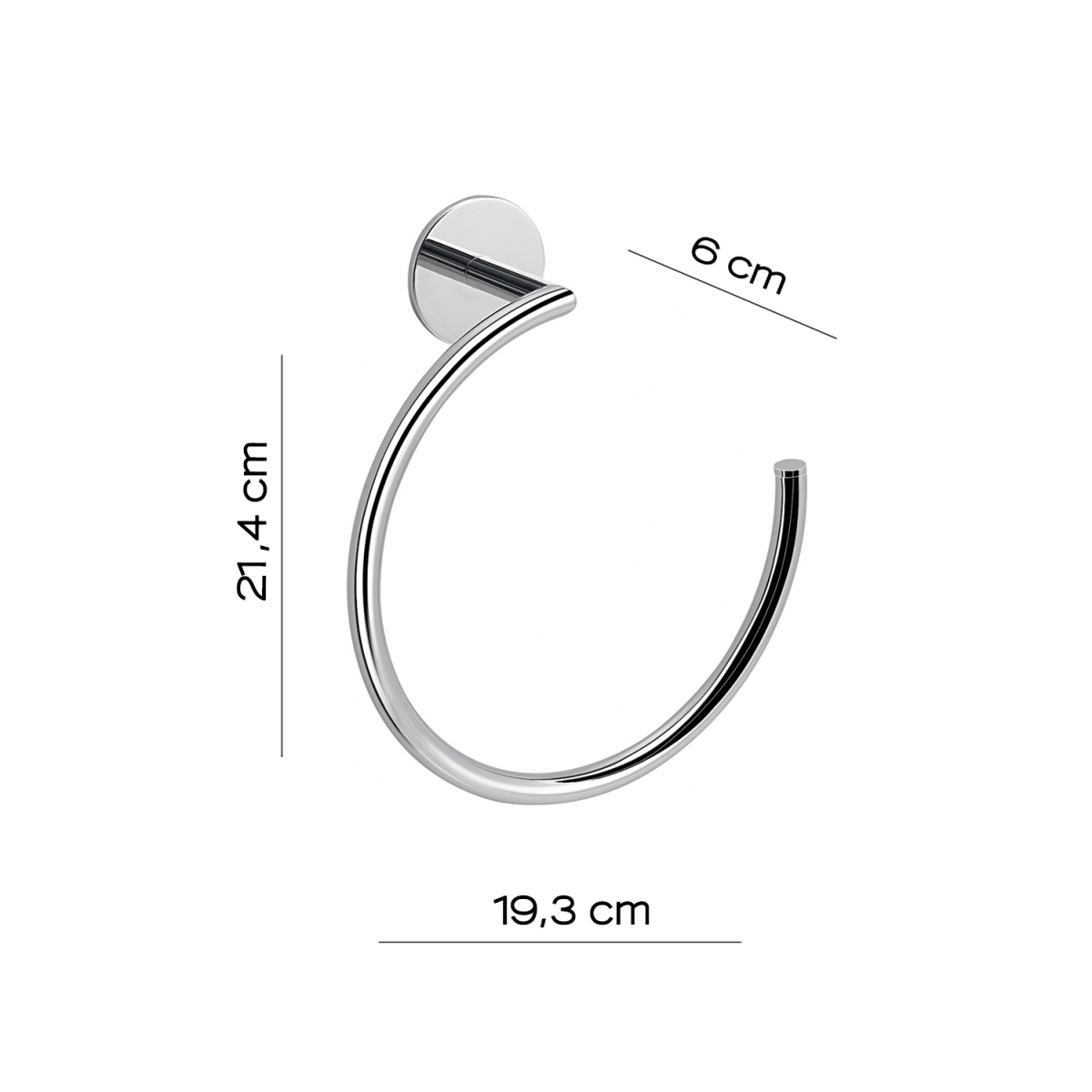 Detail of Argolla Gea Chrome Towel Rack