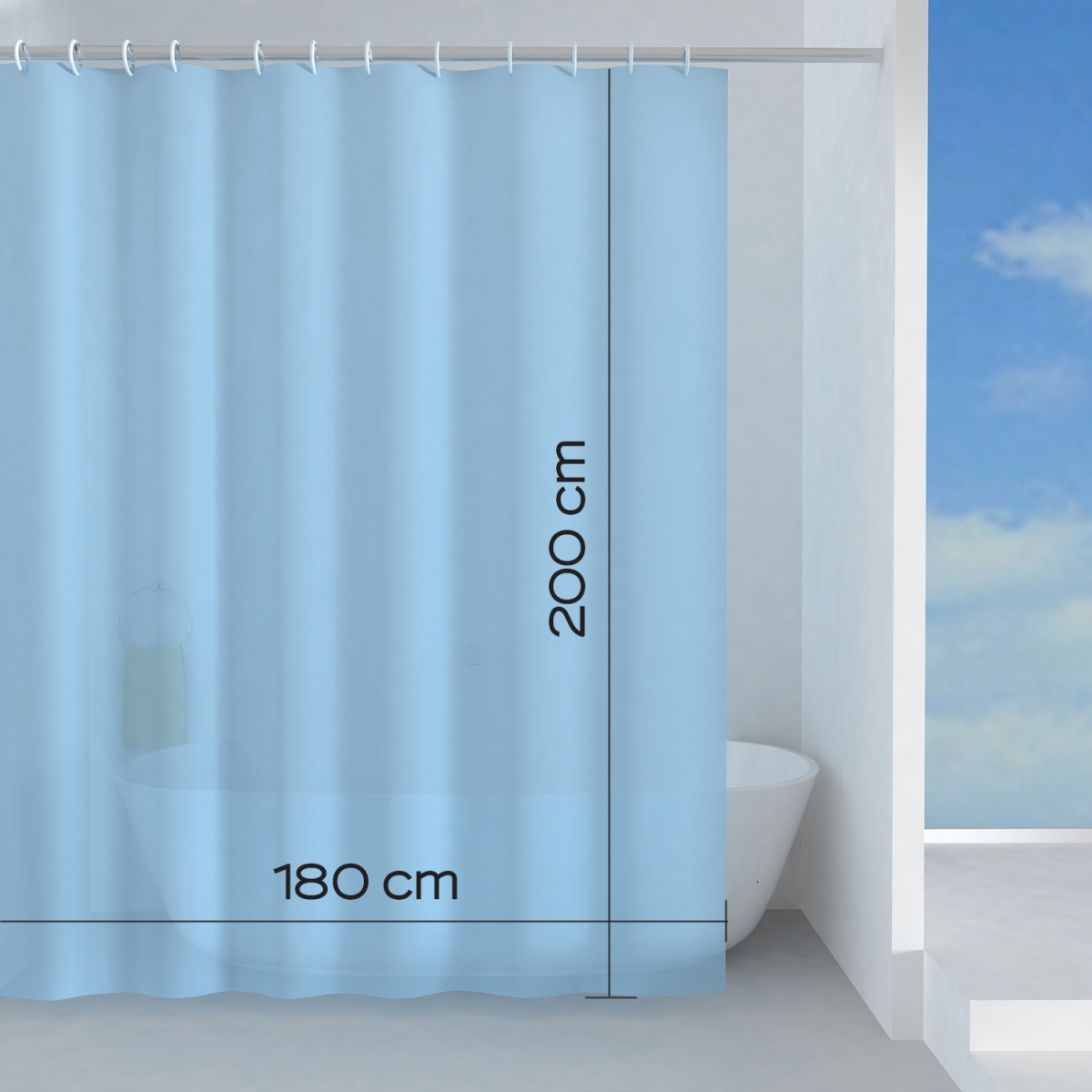 Photo of Curtain 180X200 Cm Polyester Basic Blue