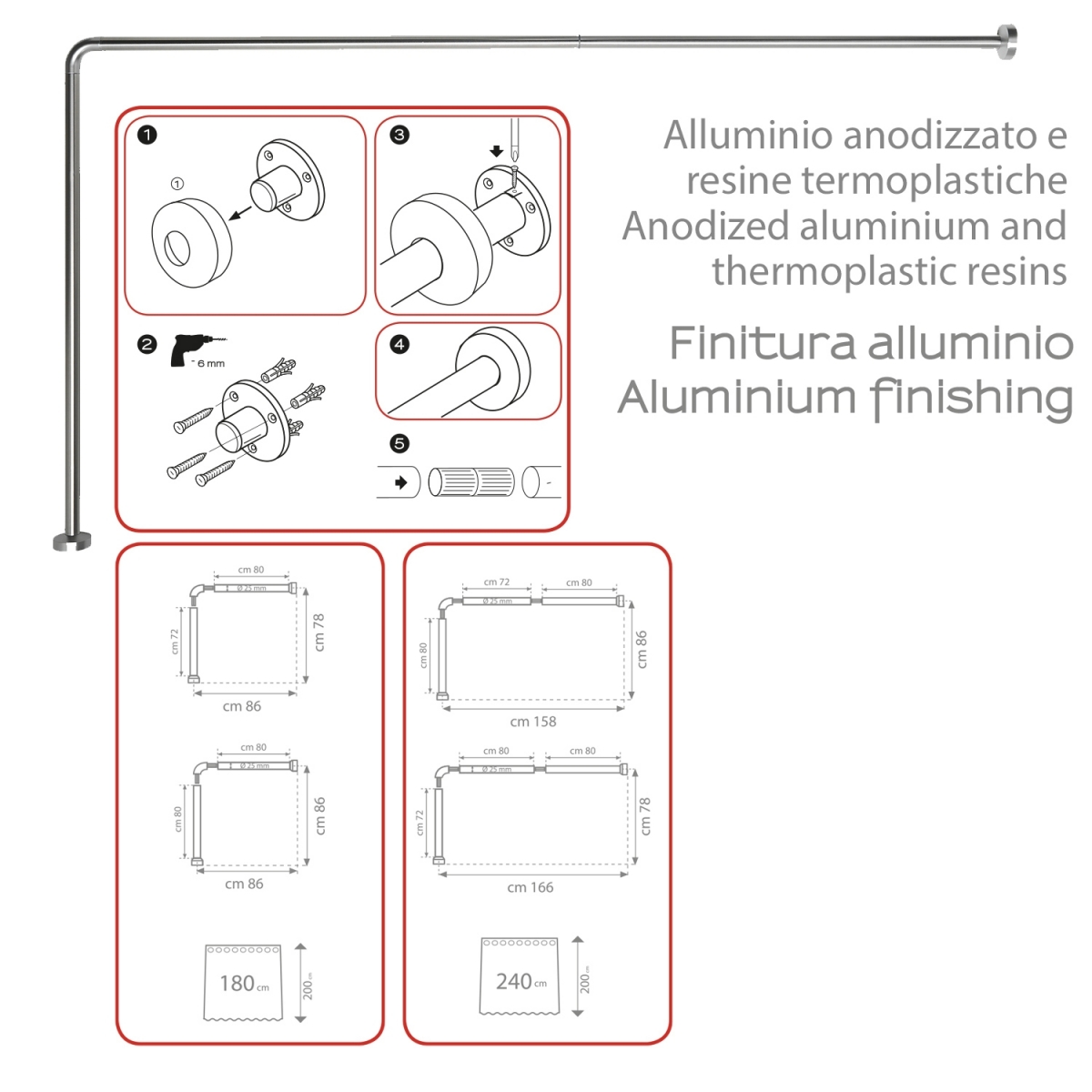 Fotos ambiente de Angular Shower Bar 86X166 Cm Chrome [50681]