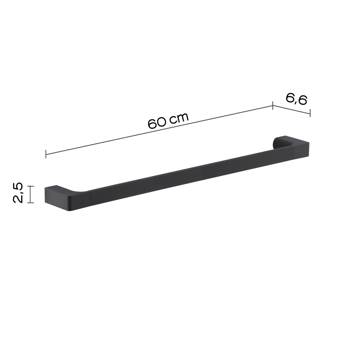 Photo of Towel Rack 60 Cm Pirenei Matte Black