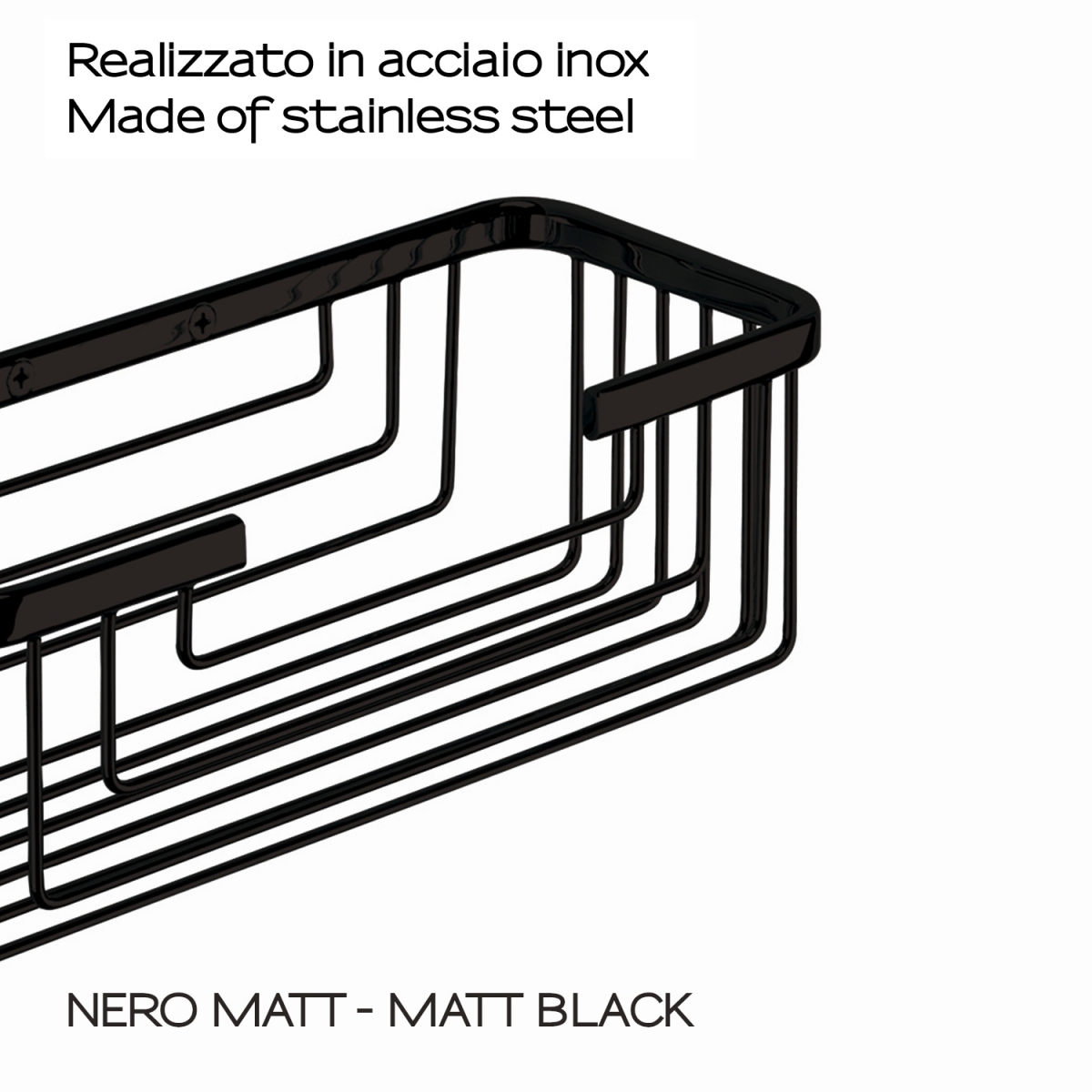 Detalle de Portaobjetos Rectangular Negro Mate
