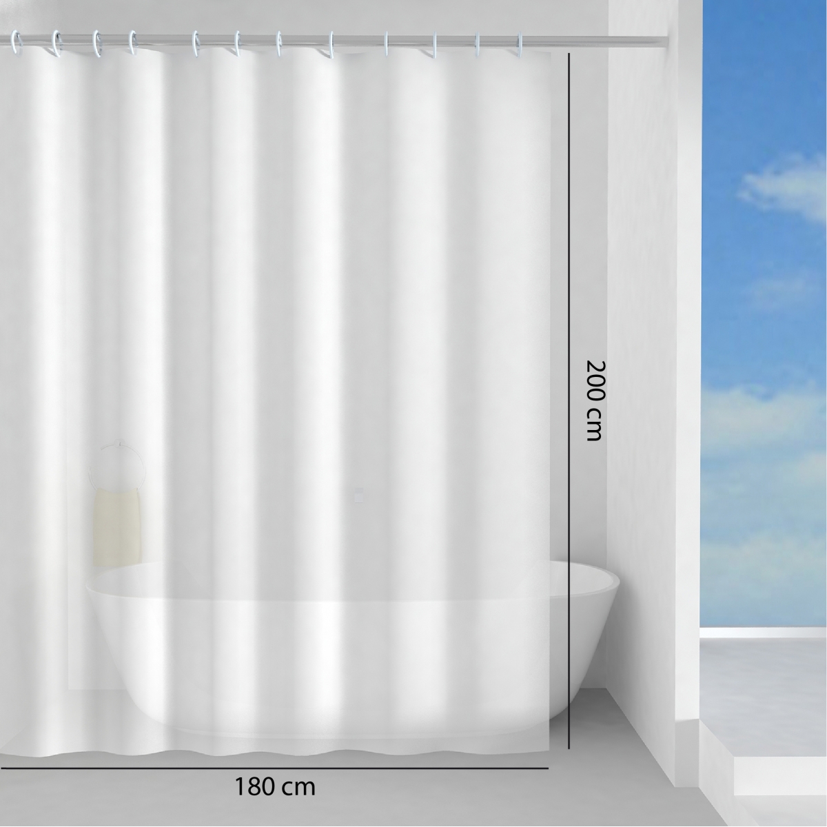 Cortina 180X200 Cm Poliéster Vaniglia Branco