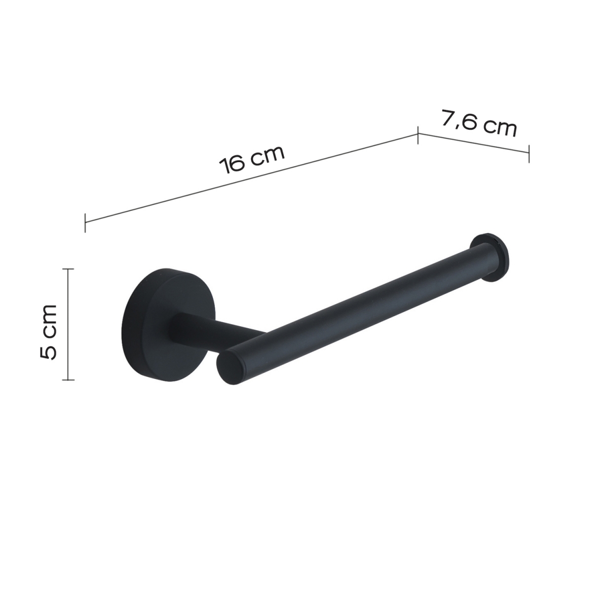 Eros Matte Black Roll Holder