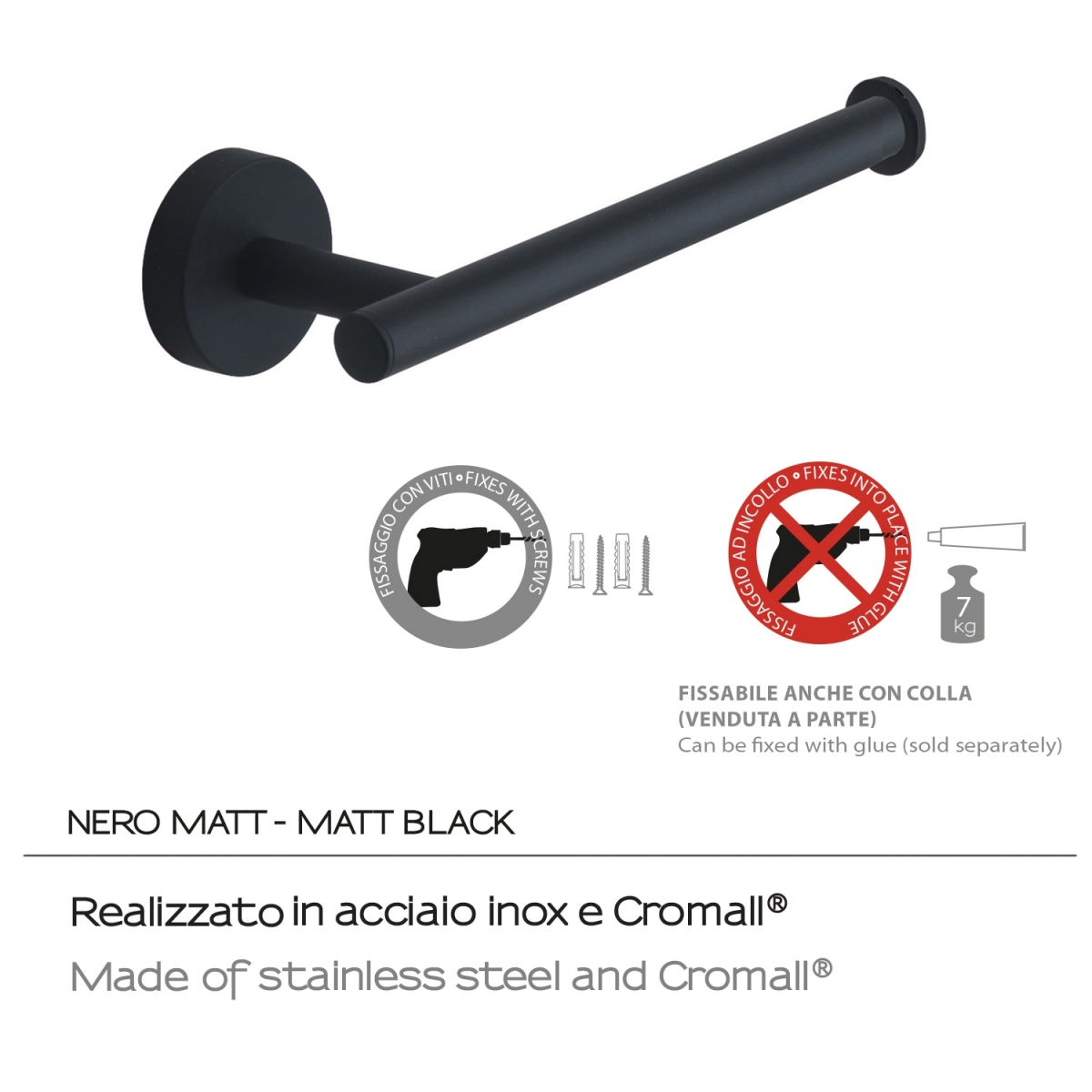 Fotos ambiente de Eros Matte Black Roll Holder [50905]