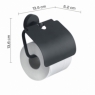 Photos ambiantes de Eros Matte Black Toilet Paper Holder With Lid [50906]