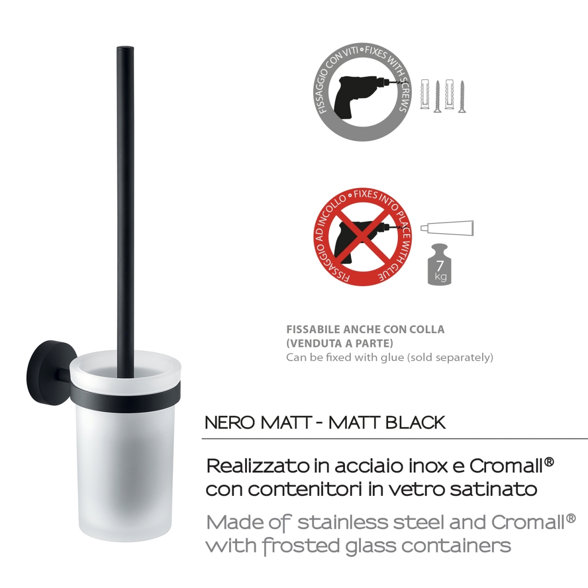 Imagem de Eros Matte Black Wall Brush Holder