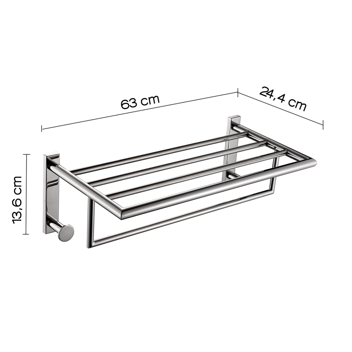 Photo of Project Double Towel Rack Chrome Gloss