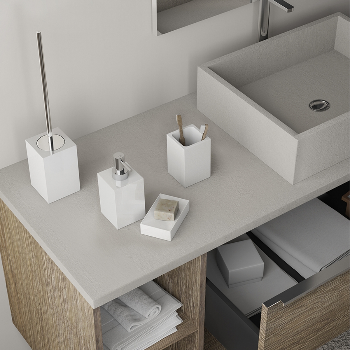 Sofia White Toothbrush Holder