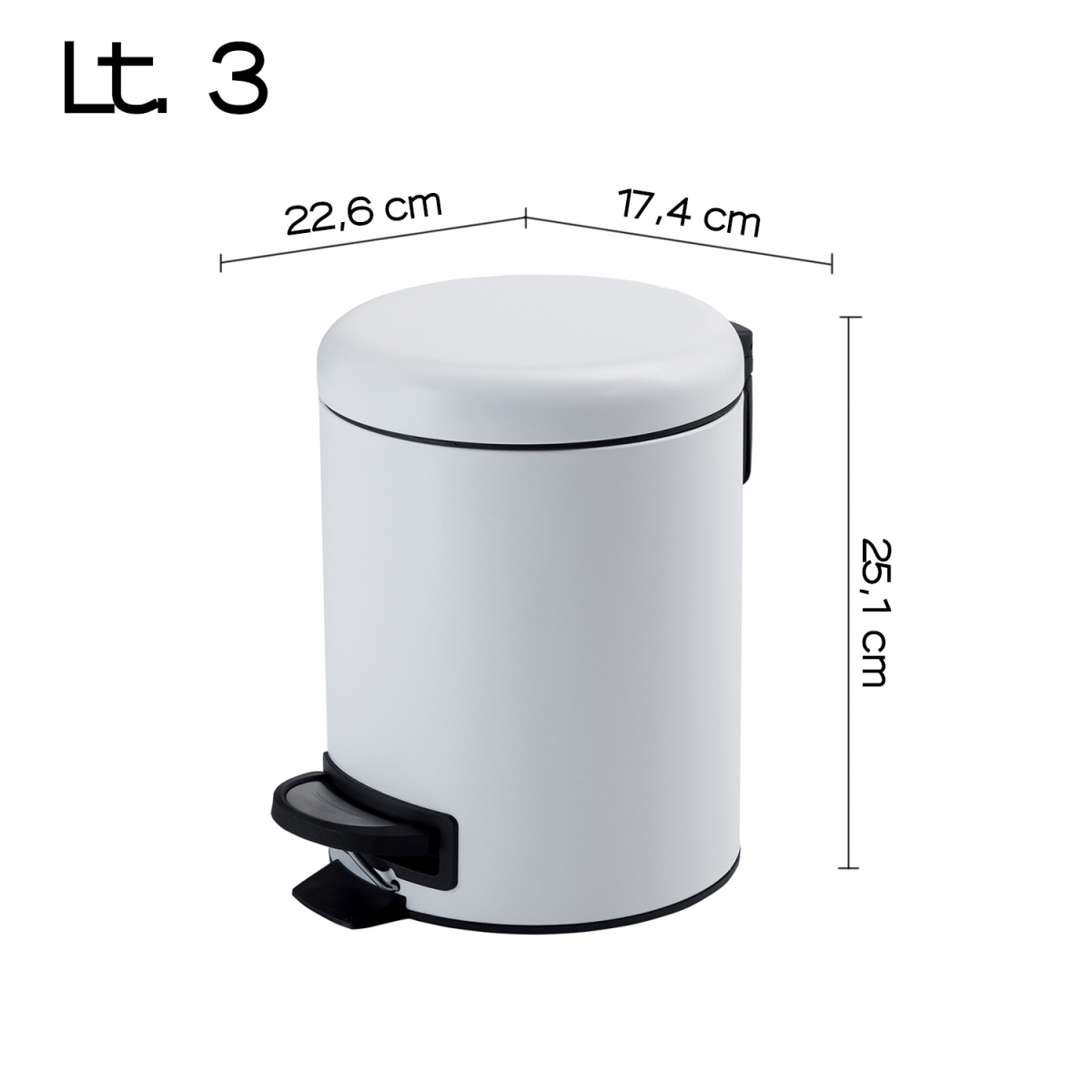 Fotos ambiente de Trash Can 3 Lt Potty Matte White [50999]