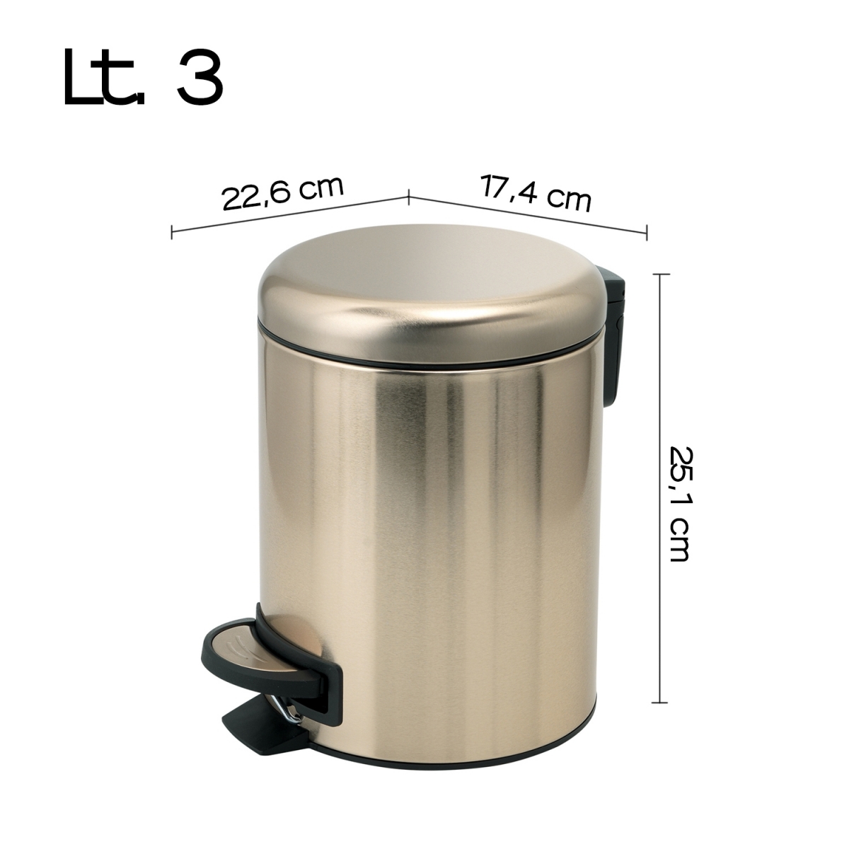 Fotos ambiente de Trash Can 3 Lt Potty Matte Gold [51005]