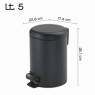 5 Lt Potty Matte Preto Trash Can