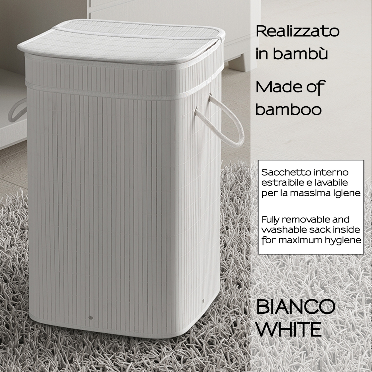 Photo of Laundry Basket 68 Lt Tatami White