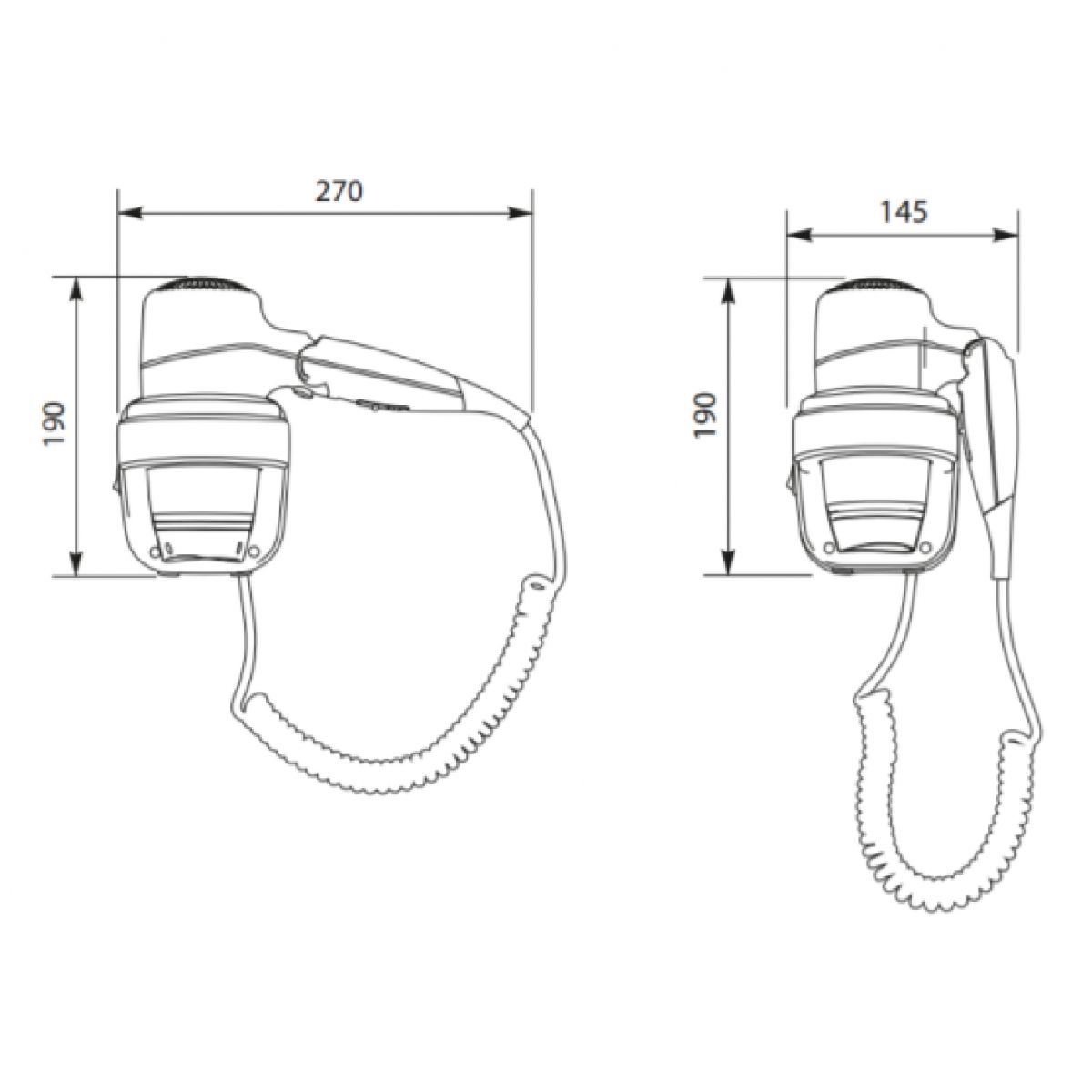 Levante Föhn mit Stand 1650 W Weiß