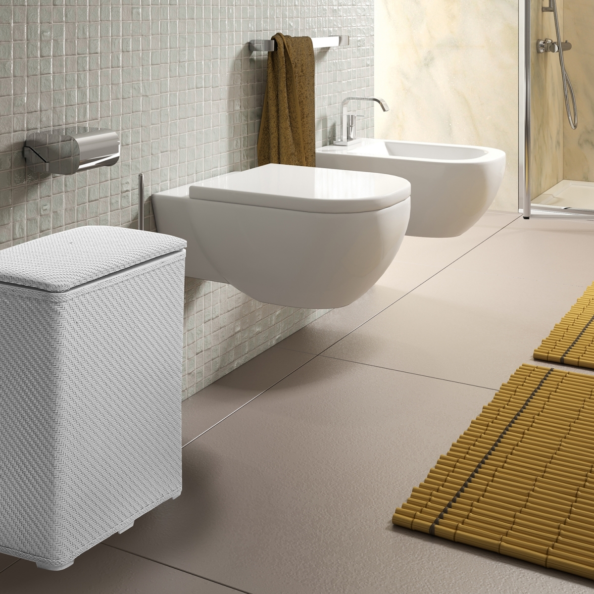 Fotos ambiente de Ambrogio White 70 Lt Laundry Basket [51089]