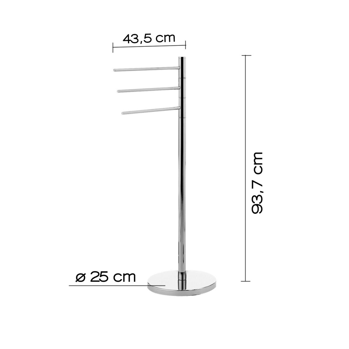 Photos ambiantes de Tracy Chrome Standing Towel Rack [51095]