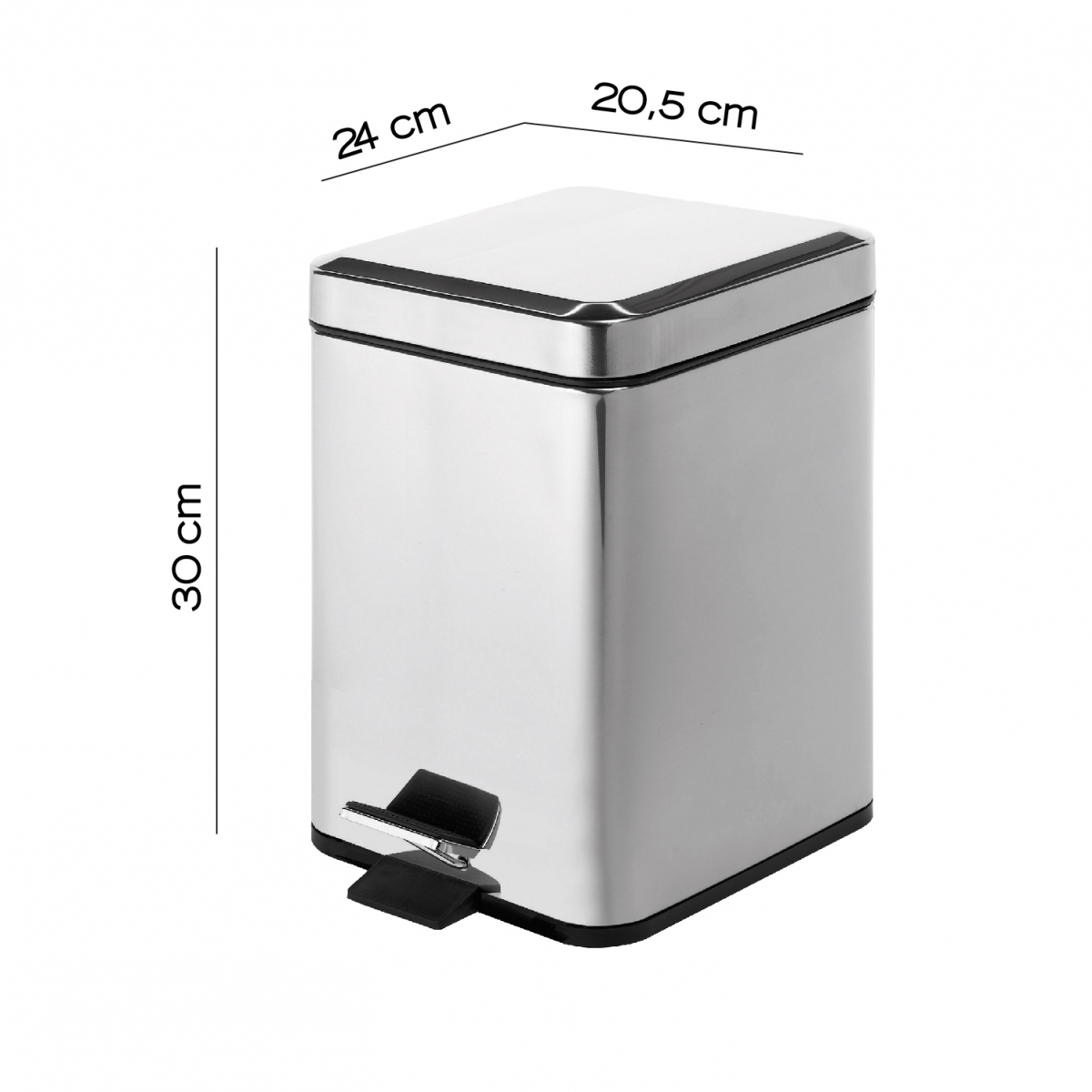 Papelera 5 Lt Aregenta Cromo