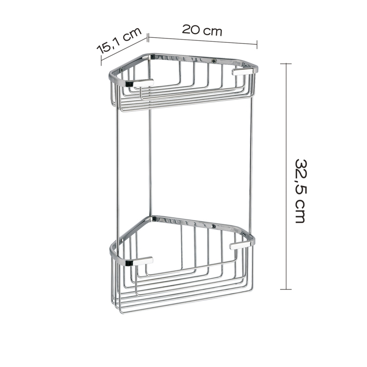 Slide cromado de ângulo duplo