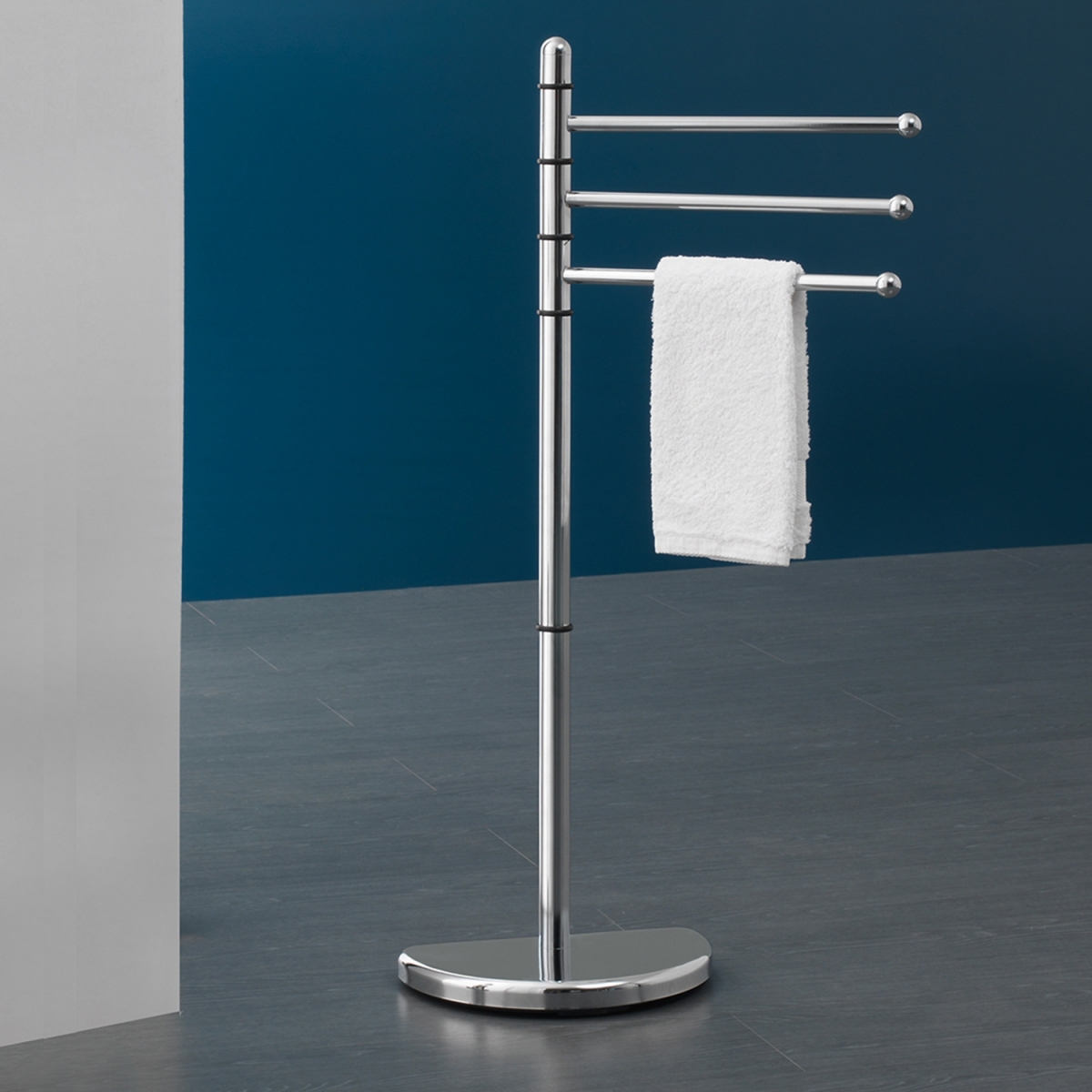 Ambient photos of Hibiscus Chrome Floor Standing Towel Rack [51148]