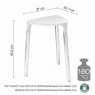 Tabouret Yannis Blanc-Chrome