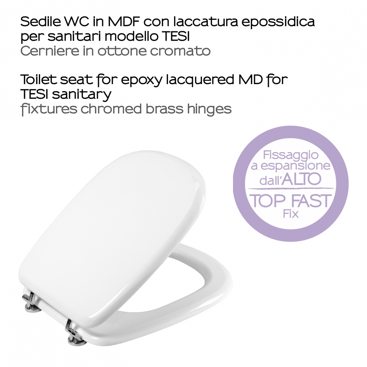 White Toilet Seat Lid For Tesi Model
