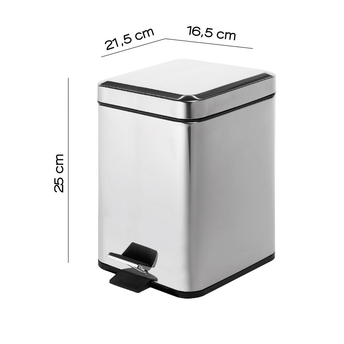 Foto de Aregenta Chrome 3 Lt Trash Can Gedy