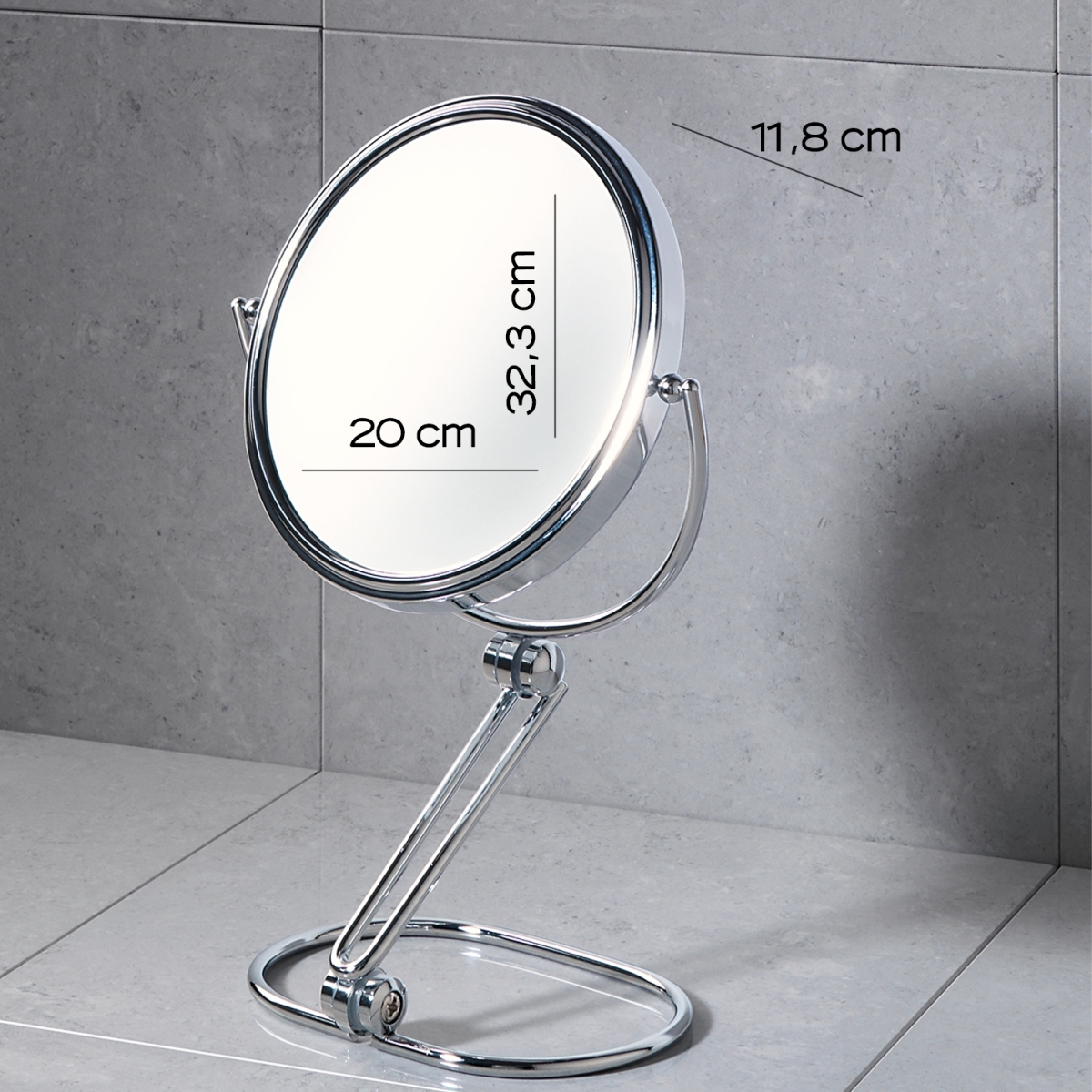 Miroir loupe chromé